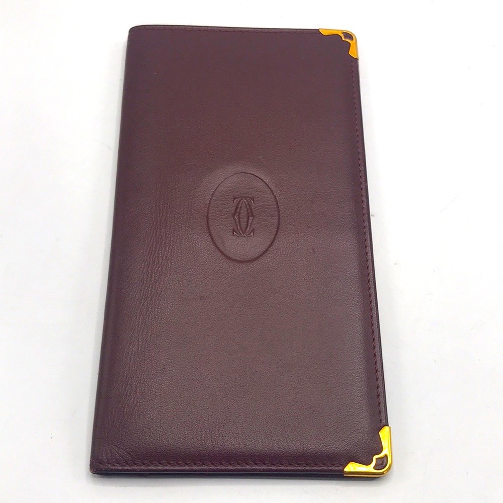 Authentic Cartier Vintage Leather Checkbook Wallet